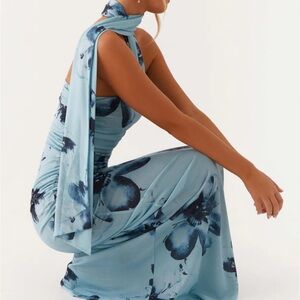 Peppermayo Sky Blue Floral Maxi Dress